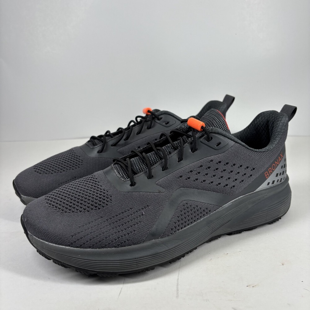 BRONAX S71 Men's US 11 Wide Toe Box Grey Cushioned Supportive Road Running Shoes